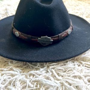 Harley Davidson men felt cowboy hat.